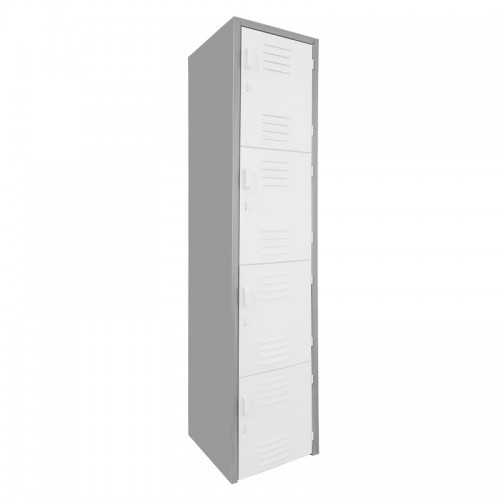 Locker metálico dual grande - 4 puertas blanco